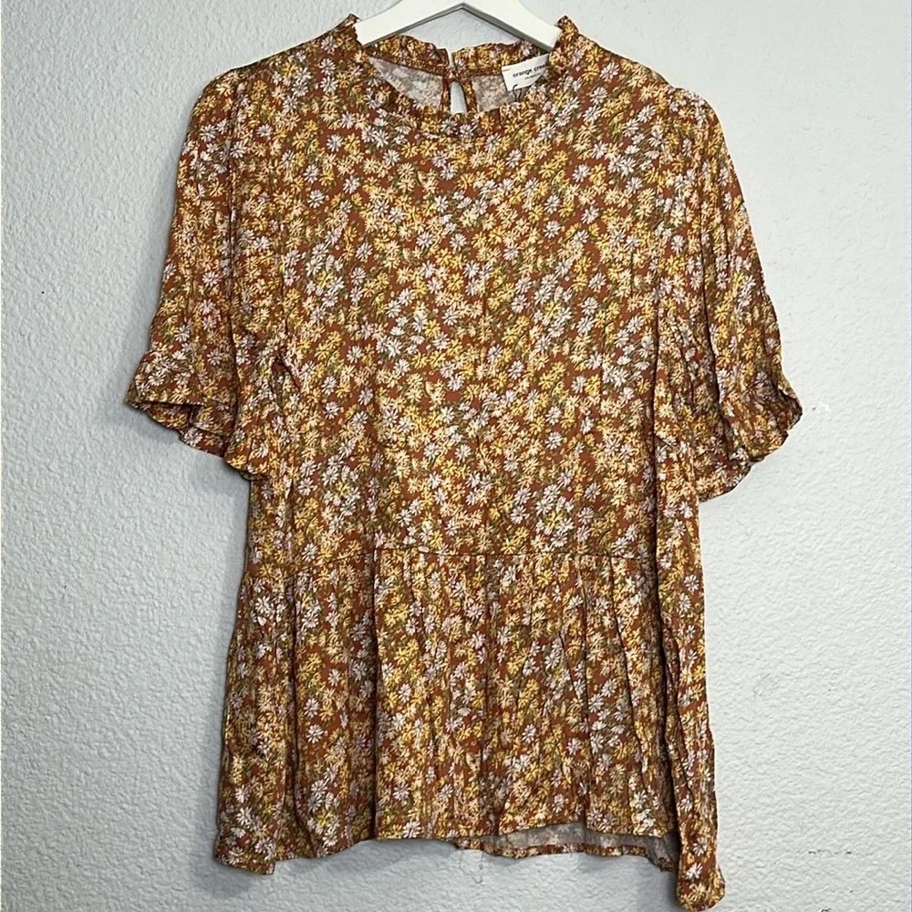 NEW Floral Short Sleeve Top Size Medium NWT Boho Festival Rodeo Coastal Cowgirl